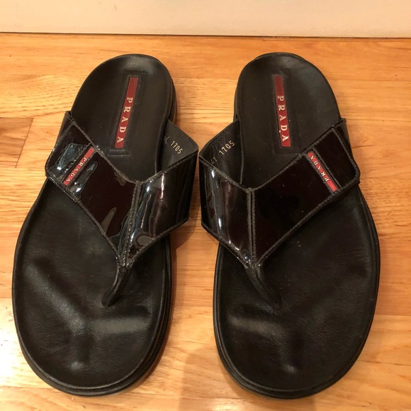 patent leather flip flops